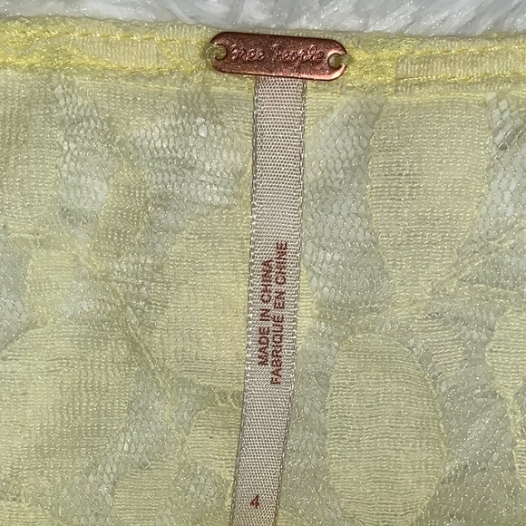 NWOT- Free People *YELLOW* Floral Lace Boho Dress! - Picture 7 of 7